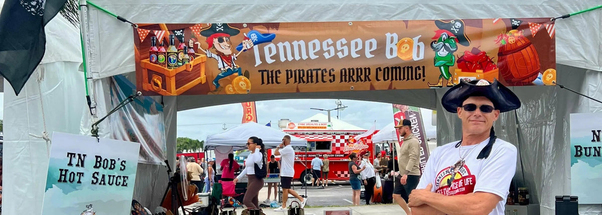 Tennessee Bob's Hot Sauce booth at Pirate Fest Boynton Beach