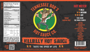 Tennessee Bob’s Hillbilly Hot Sauce Label